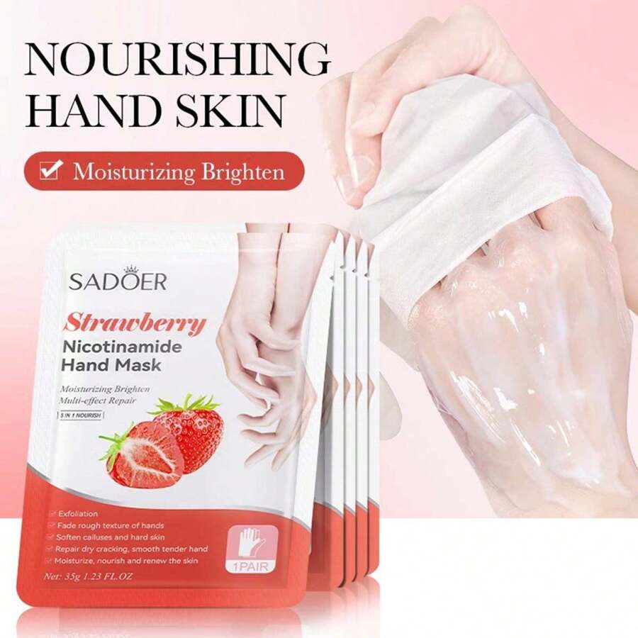 Sadoer Strawberry Nicotinamide Moisturizing Hand mask