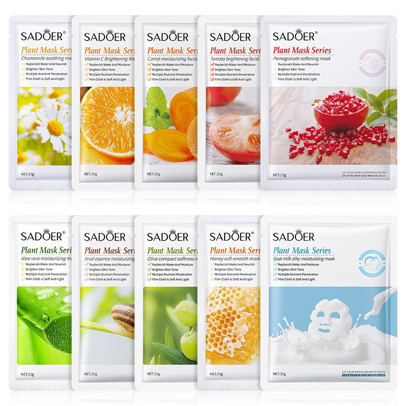 SADOER Pack of 6 Soothing Brightening Face Sheet Mask