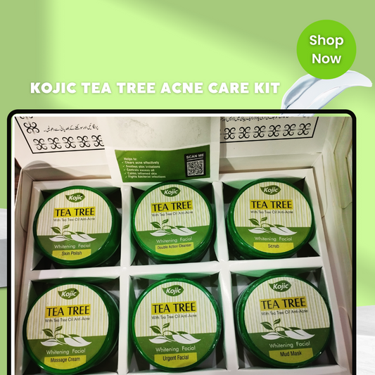 KOJIC Tea Tree Anti Acne Whitening Facial Kit 7 Steps Facial Best Skincare Treatment