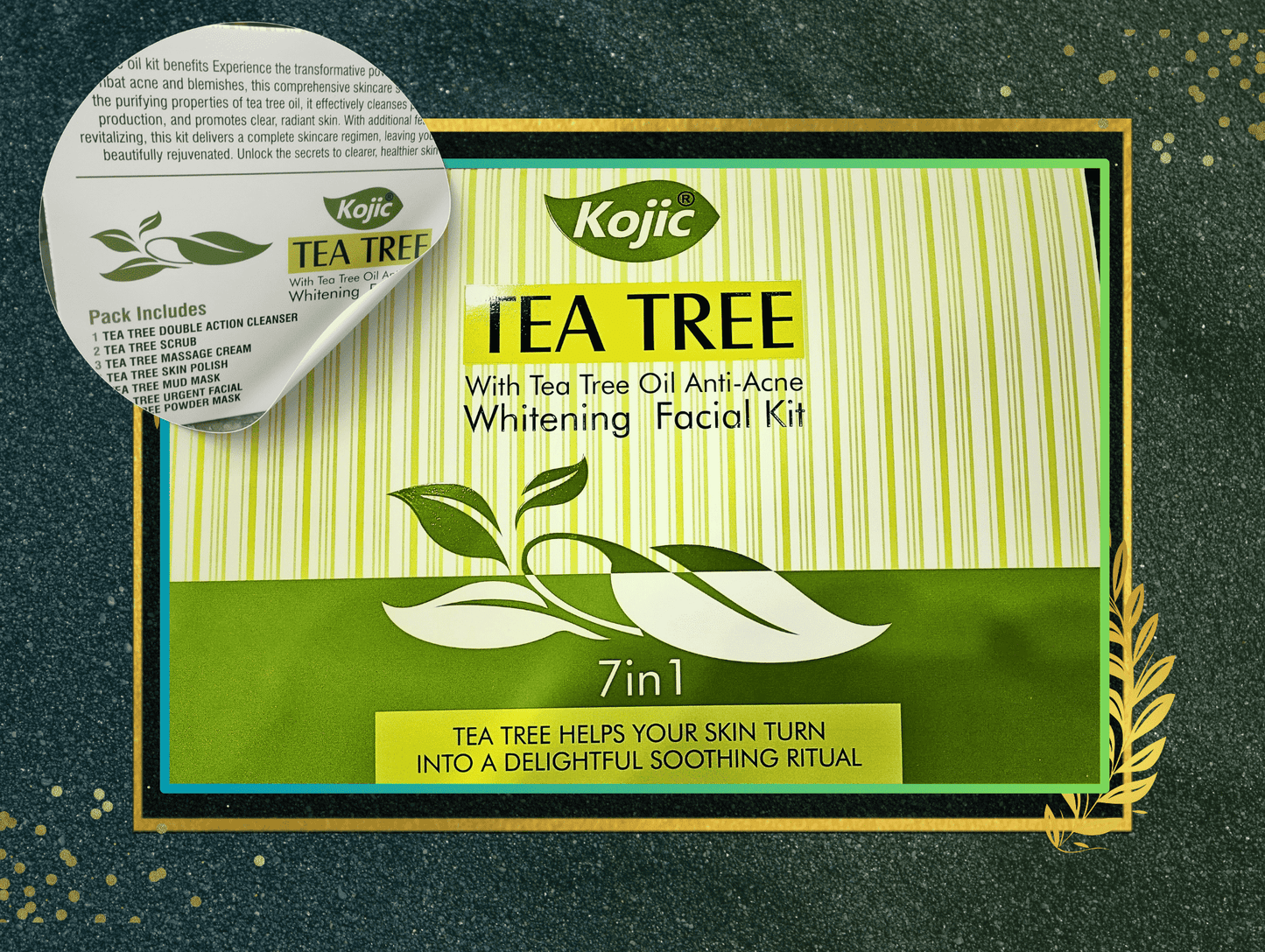 KOJIC Tea Tree Anti Acne Whitening Facial Kit 7 Steps Facial Best Skincare Treatment