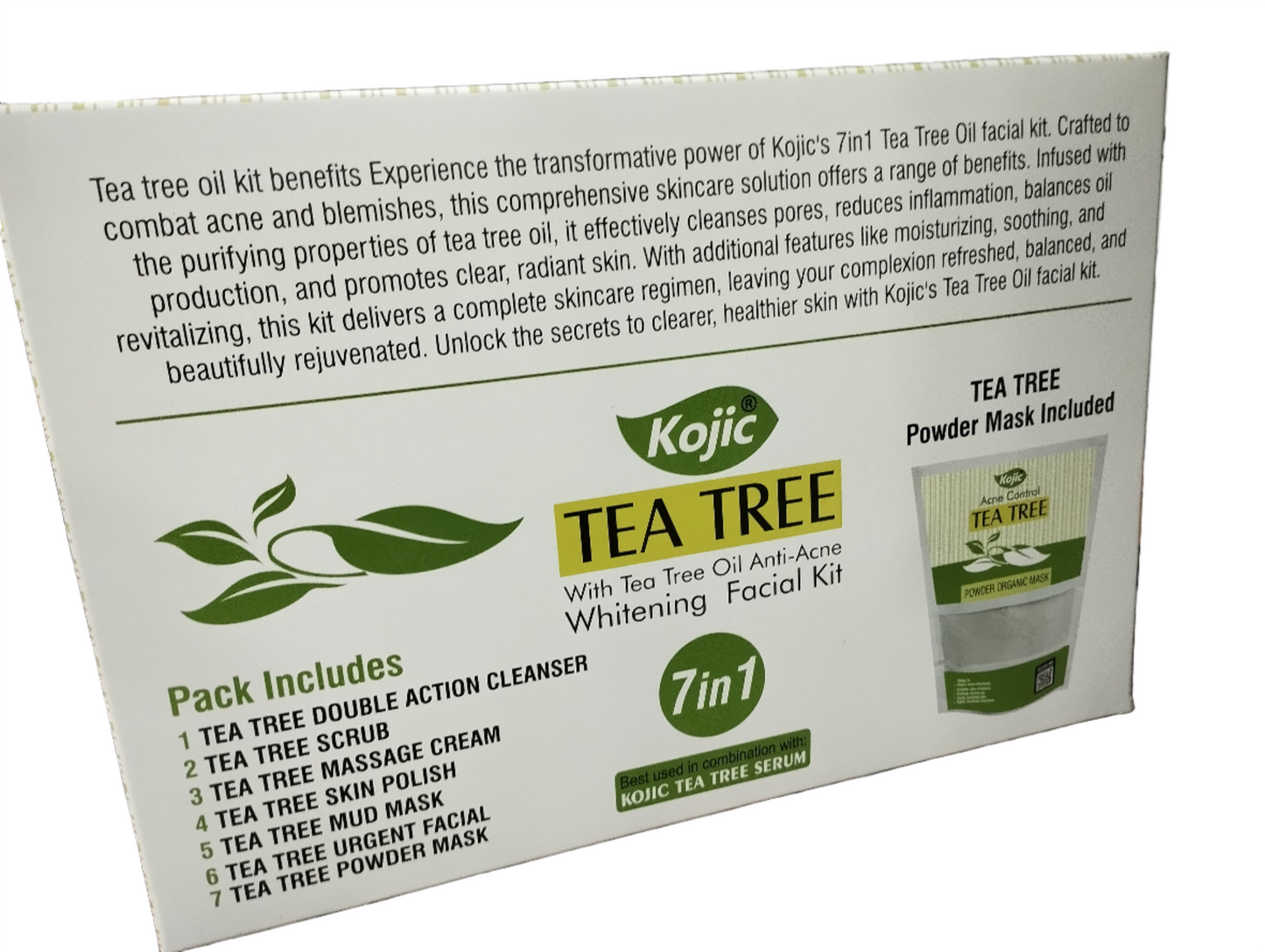 KOJIC Tea Tree Anti Acne Whitening Facial Kit 7 Steps Facial Best Skincare Treatment