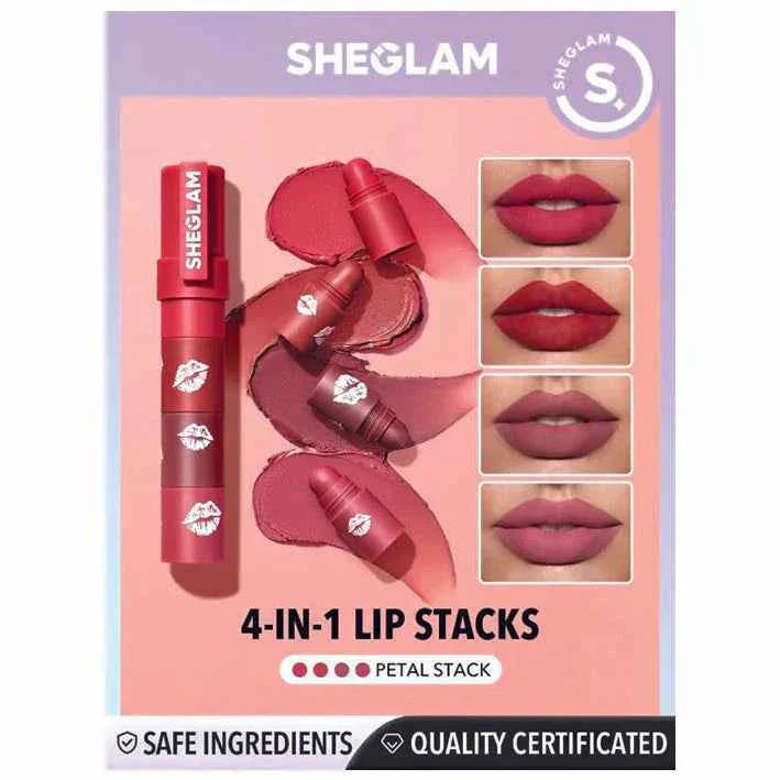sheglam Mega Lip Stacks-Nude-Bare Stack 4 in 1