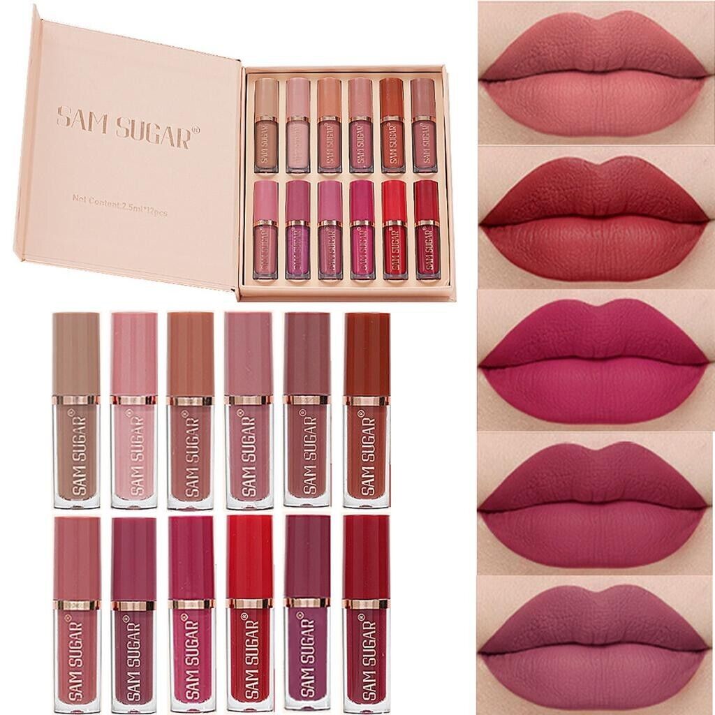 Macallure 12 pcs Matte Liquid Lip Gloss Set