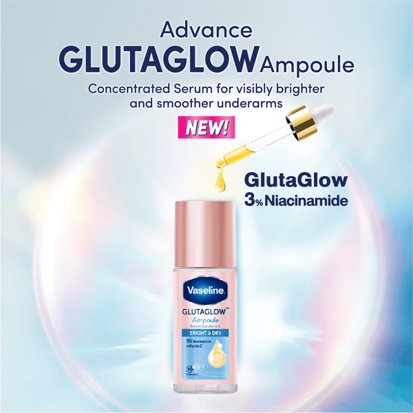 Vaseline BLUE Roll On GlutaGlow Ampoule Bright & Dry Deodorant 45ml